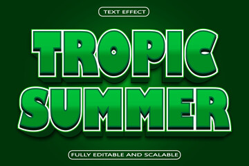 Tropic Summer Editable Text Effect 3 Dimension Emboss Modern Style