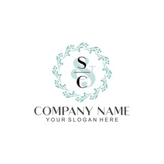 Obraz premium SC Beauty vector initial logo