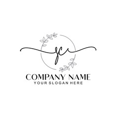 SC signature logo template vector