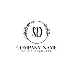 SD Beauty vector initial logo
