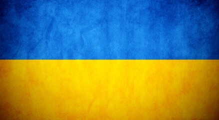 Ukraine flag on the grunge concrete wall