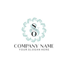 SO Beauty vector initial logo
