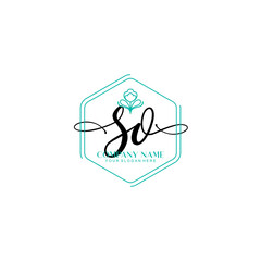 SO signature logo template vector