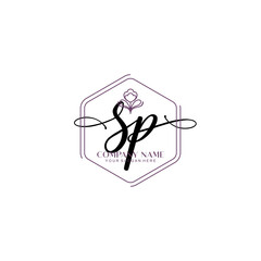 SP signature logo template vector