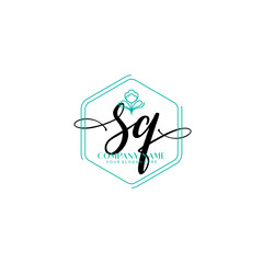 Fototapeta premium SQ signature logo template vector