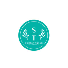 Fototapeta premium ST Beauty vector initial logo