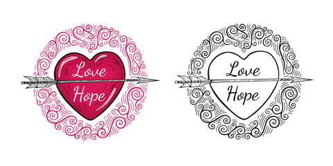 love&hope heart with arrow