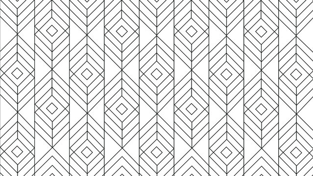 Seamless geometric pattern black and white vector background
