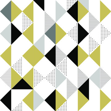 Abstract gold and black seamless pattern with triangles vector background