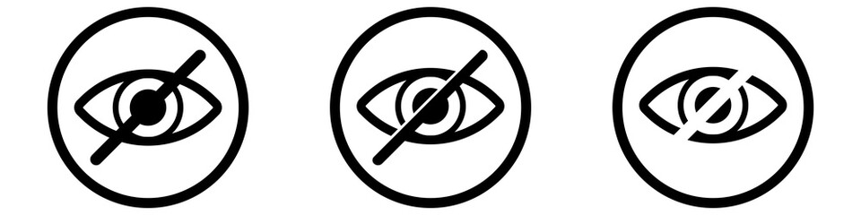 Icons hidden from view. Hide, incognito, hidden icon vector illustration. Vector illustration   eps10