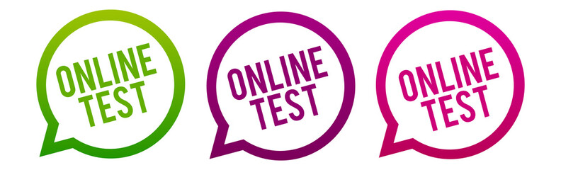 Online Test round web Buttons. Circle vector illustration.