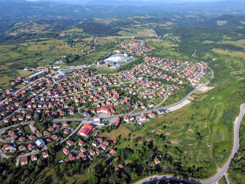 Vlasenica, Bosnia and Herzegovina, aerial drone view. 