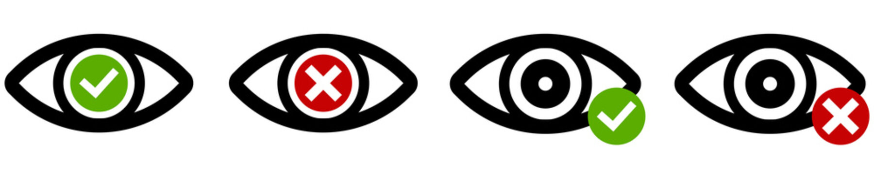 Show password icon, eye symbol. Vector vision hide from clock icon. Vector illustration eps10