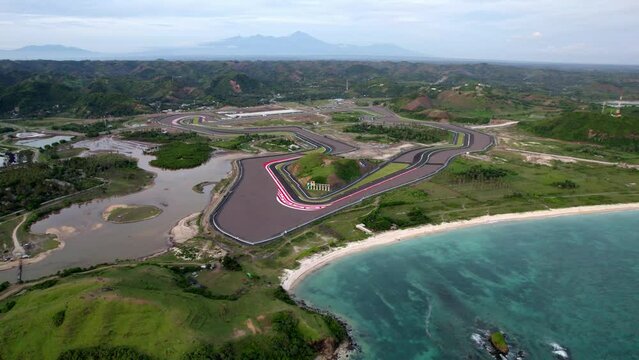 aerial view of Lombok island Indonesia moto gp race circuit