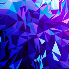 Blue triangles abstract background, polygonal geometric bright design.