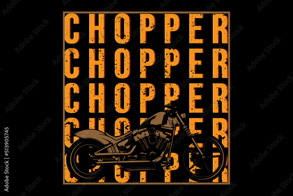 Wall mural Chopper retro design landscape