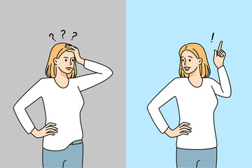 Woman thinking and finding solution 