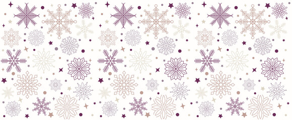 Seamless snowflake pattern. Vector illustration