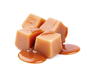 Caramel candy with topping