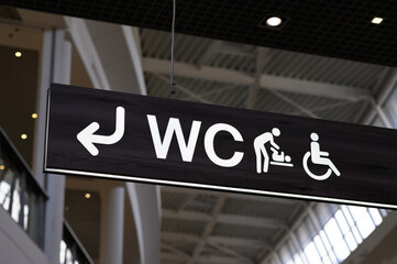 Illuminated sign. Toilet, children's room, disabled room.
