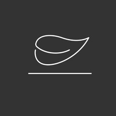feuille vecteur logo minimaliste - obrazy, fototapety, plakaty