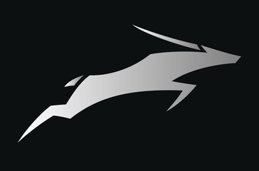 Silhouette of Running Antelope Abstract Design © DKG1111