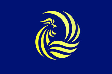 Abstract Design of Rooster Round Logo Template