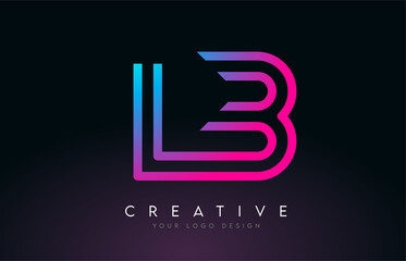 Monogram Lines LB L B Letter Logo Design. Creative Icon Modern Letters Vector Logo.