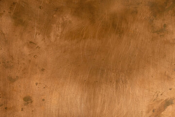 Copper background. Copper sheet. Daylighting. Copy space.	