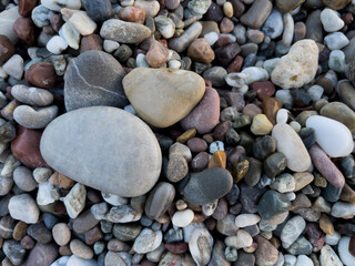 Turkish sea pebbles close-up. The seashore. Vacation vacation travel.