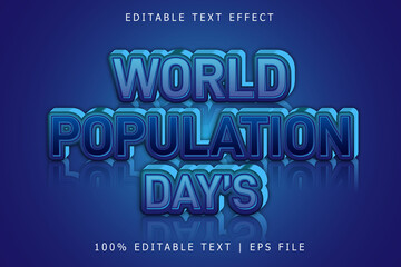 World Population Day Editable Text Effect 3 Dimension Emboss Modern Style