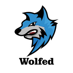 strong wolf logo vector, character design