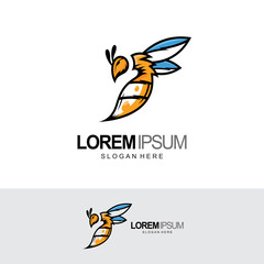 honey bee logo template, character design