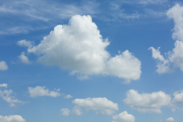 Naklejka na ściany i meble Beautiful view of blue sky with fluffy clouds