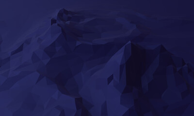 3D render low polygon stone mountain.