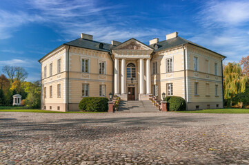 Fototapeta premium Palace and park complex in Dobrzyca, city in Greater Poland Voivodeship.