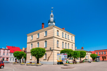 Fototapeta na wymiar Town Hall in Jutrosin, Greater Poland Voivodeship, Poland.