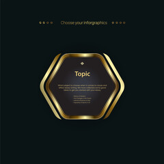 Polygons Luxury options Infographic and Golden template