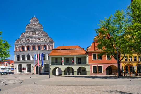 Market square in Stargard, West Pomeranian Voivodeship, Poland