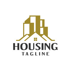 illustration of a three house and building. good for any business related to housing or real estate.