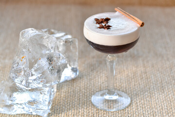 coffee alcoholic drink with foam