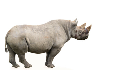 funny rhino stands, wild life background