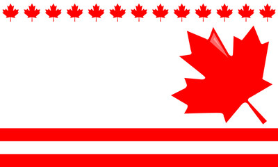 Fototapeta premium Canada Day design of canada flag section with white background and red leaf maple