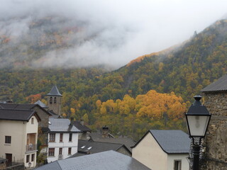 Torla, pueblo de montaña ubicado en Ordesa. España.