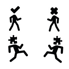  Social icons of people in black on a white background