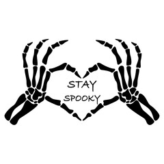 Stay spooky love with skeleton hands in Halloween day, vector and illustration - 513918955