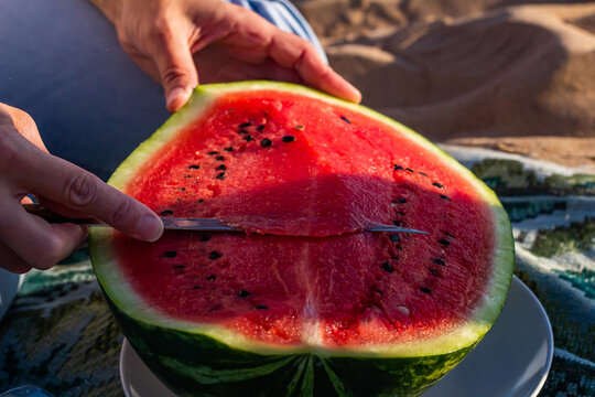 watermelon in hands