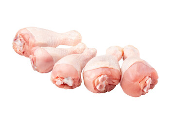 Isolated fresh raw chicken legs on white background