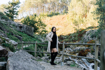 Young woman on a mountain route