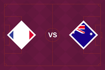 Group stage matches. France vs Australia Template